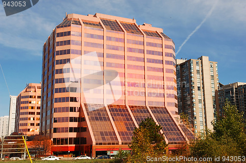 Image of Modern pink high-rise.