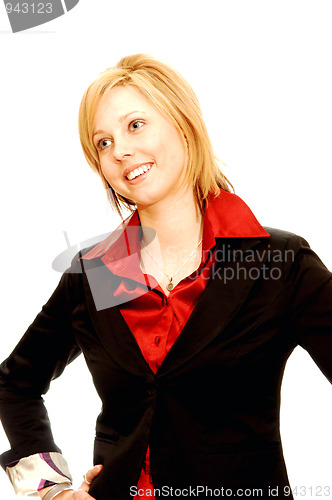 Image of Smiling blond lady.