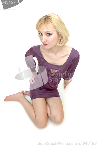 Image of Sitting blond lady