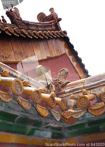 Image of Beijing Forbidden City: detail of roof.