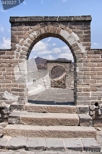 Image of Great Wall: view through a double window.