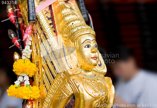 Image of Detail of gong mon, a traditional Thai music instrument