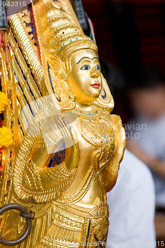 Image of Detail of gong mon, a traditional Thai music instrument