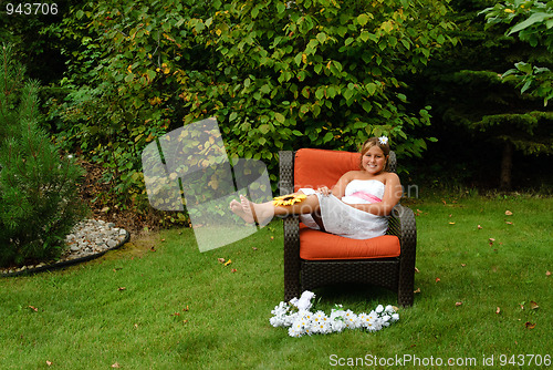 Image of Preteen Sitting Outside Portrait