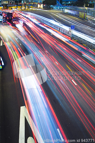 Image of traffic lights in motion blur