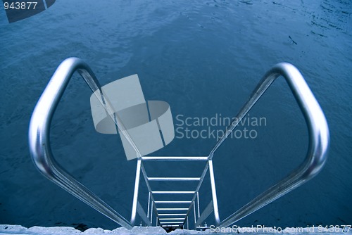 Image of hand-rails over water