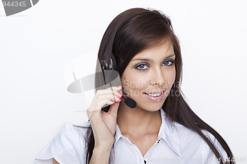 Image of Business woman with headset