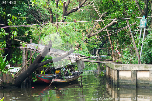 Image of Canal and jungle in central Bangkok