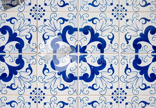 Image of Traditional Portuguese glazed tiles