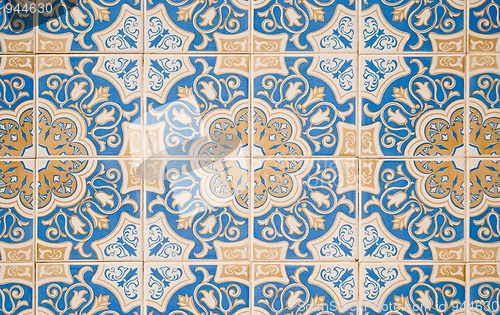 Image of Traditional Portuguese glazed tiles