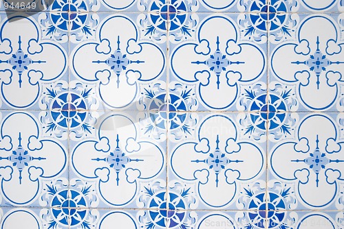 Image of Traditional Portuguese glazed tiles