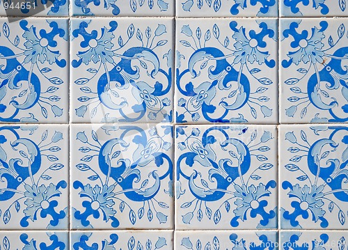 Image of Traditional Portuguese glazed tiles