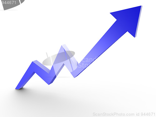 Image of Business Graph, 3d rendered conceptual arrow chart.