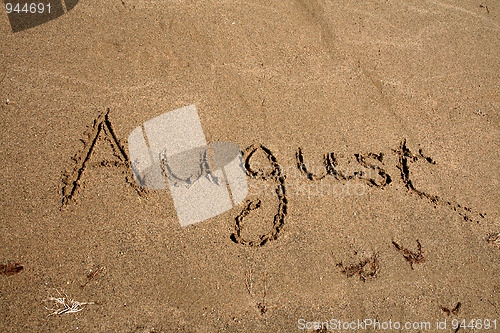 Image of Text on the sand