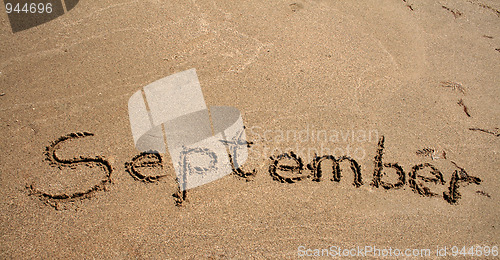 Image of Text on the sand