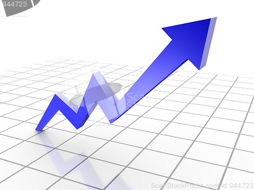 Image of Business Graph, 3d rendered conceptual arrow chart.