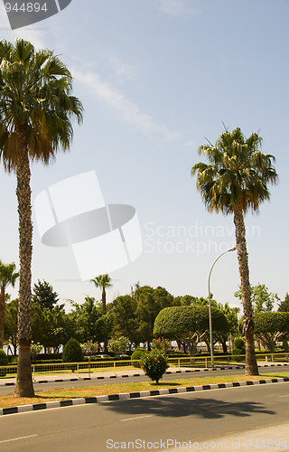 Image of pedestrian seafront promenade Limassol Lemesos Cyprus