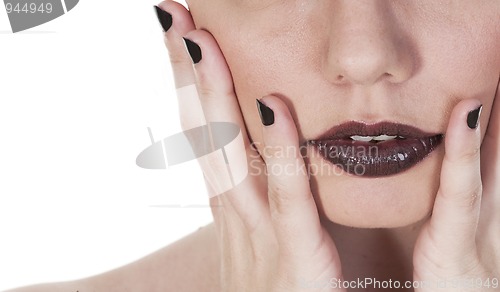 Image of Beautiful girls mouth close up
