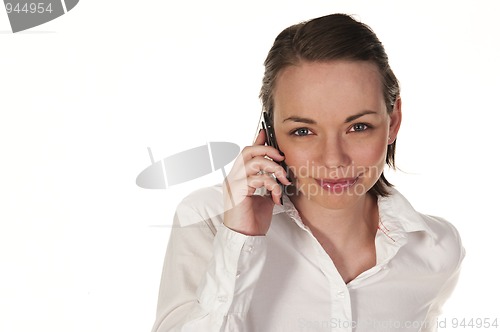 Image of Beautiful girl speaking on the phone