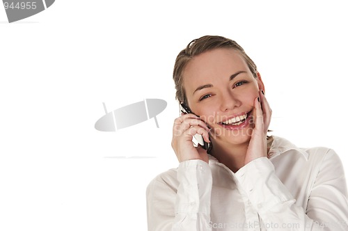 Image of Happy girl on the phone