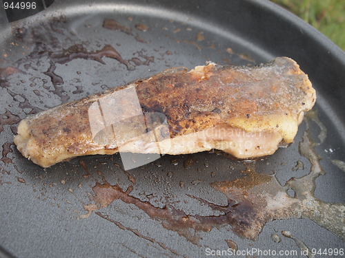 Image of trout in frying pan