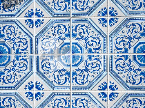 Image of Traditional Portuguese glazed tiles