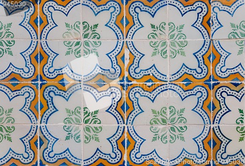 Image of Traditional Portuguese glazed tiles