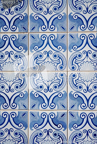 Image of Traditional Portuguese glazed tiles