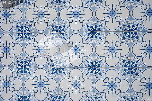 Image of Traditional Portuguese glazed tiles