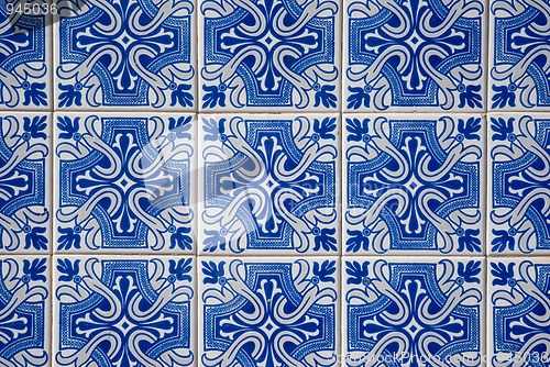 Image of Traditional Portuguese glazed tiles