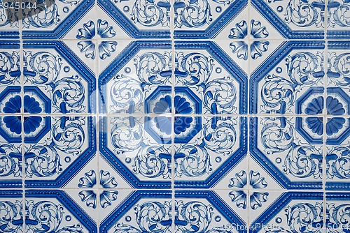 Image of Traditional Portuguese glazed tiles