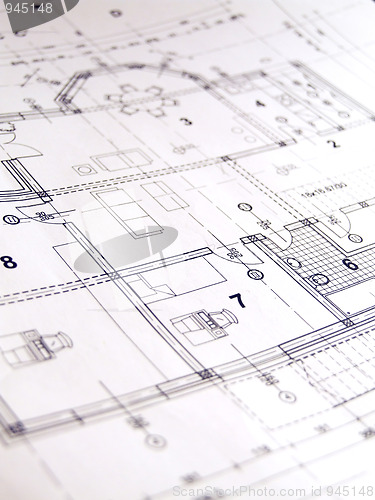 Image of Closeup of architectural plan