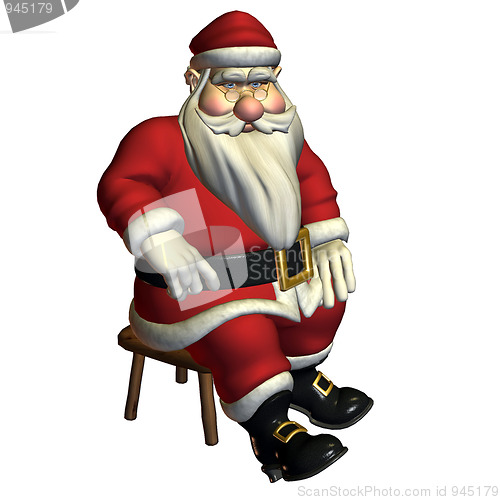 Image of Santa Claus in sitting pose, relaxed