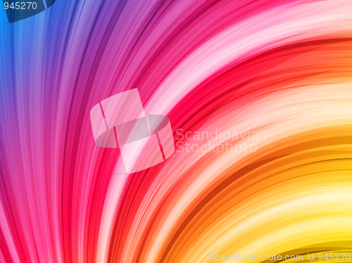 Image of Abstract Colorful Waves on Black Background