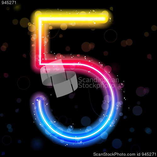 Image of Number Rainbow Lights  Glitter with Sparkles