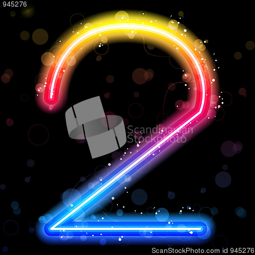 Image of Number Rainbow Lights  Glitter with Sparkles