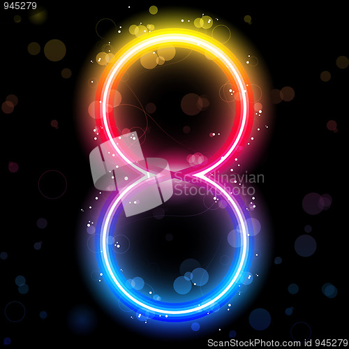 Image of Number Rainbow Lights  Glitter with Sparkles