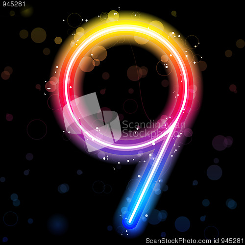 Image of Number Rainbow Lights  Glitter with Sparkles