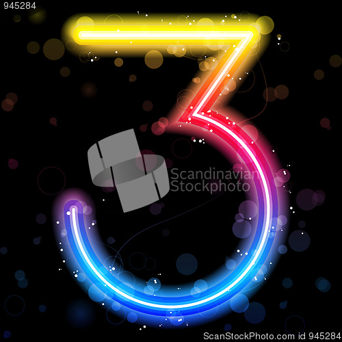 Image of Number Rainbow Lights  Glitter with Sparkles