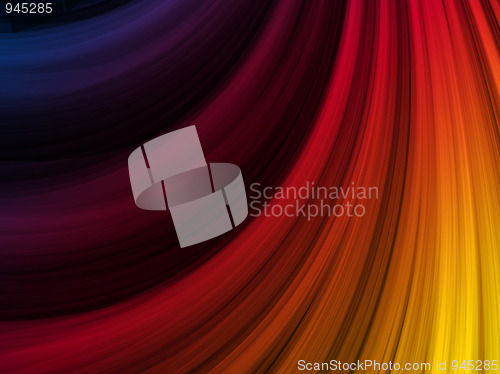 Image of Abstract Colorful Waves on Black Background