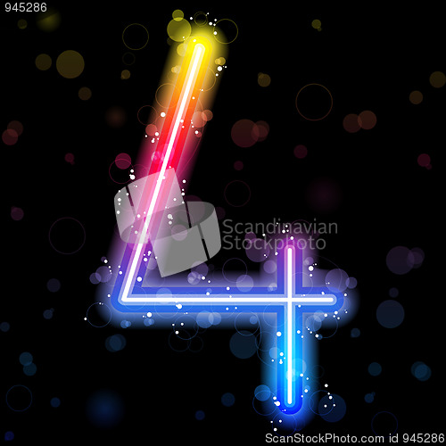 Image of Number Rainbow Lights  Glitter with Sparkles