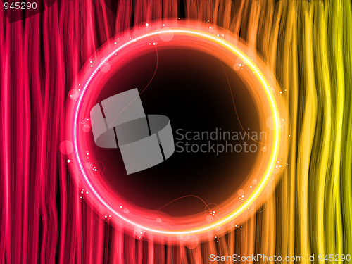 Image of Abstract Red Lines Background with Black Circle