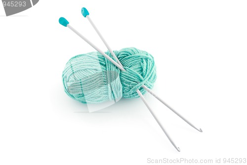 Image of Green knitting wool