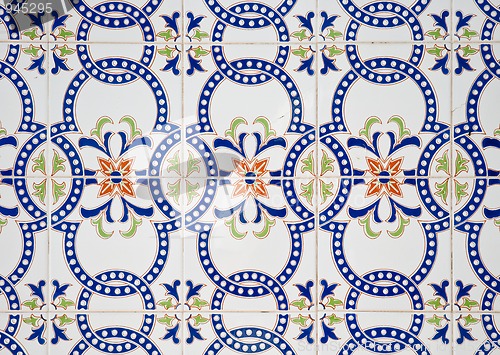 Image of Traditional Portuguese glazed tiles