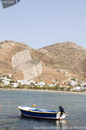 Image of boat harbor Ios Cyclades Greece Greek Islands