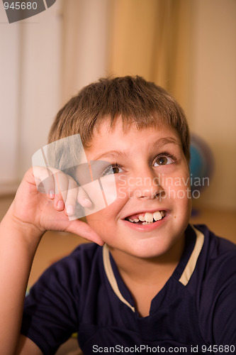 Image of Portrait of young cheerful boy 