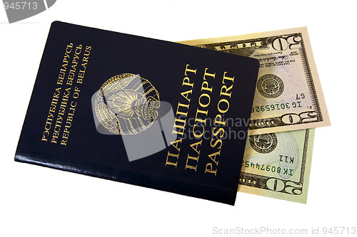 Image of passport and money
