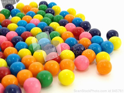 Image of Gumballs over White