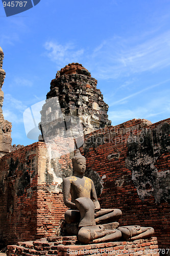 Image of Buddha Image in Pagoda Lopburi of Thailand 