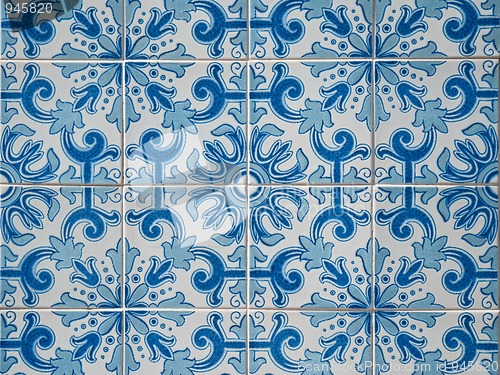 Image of Traditional Portuguese glazed tiles